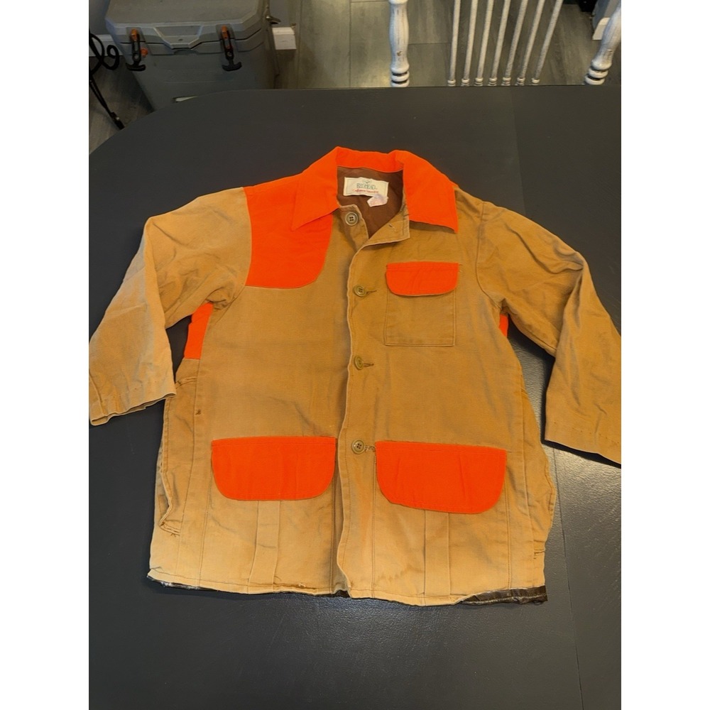 Vintage TedHead Hunting Apparel Duck Canvas Orange Shooting Jacket Mens Sz SML